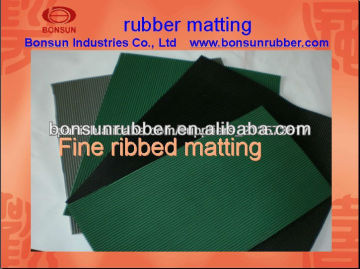 3mm thickness BONSUN flooring fine ribbed rubber mat