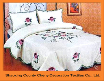 100%polyester embroidered bedding set