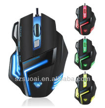 high quality 2000DPI computer gaming mouse,laser game mouse with Changeable colorful breath lamp Gaming Mouse