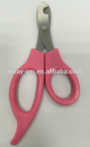 Pink color ABS pet nail scissor