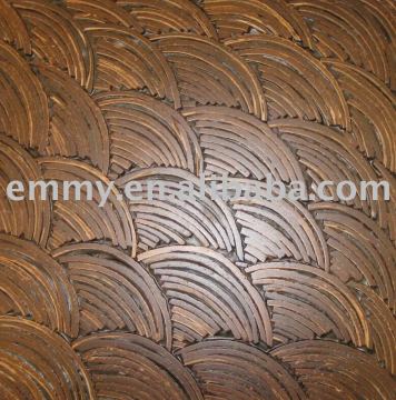 Natural coconut shell tile for indoor and outdoor