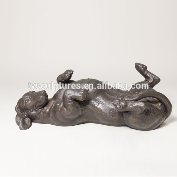 New design casting outdoor antique brass dog sculpture