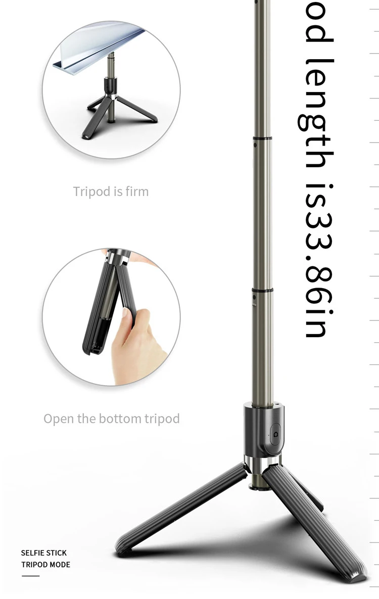 L03 Elegant Bluetooth Tripod Stand Camera Phone Selfie Stick