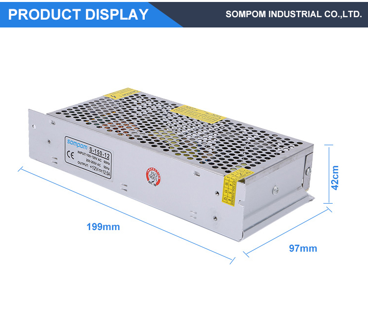 LED Strip power 12v 150w power supply 12.5A ac to dc converter switching power supply