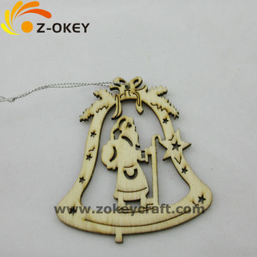 Wood beel shape pendant decoration for Chritmas