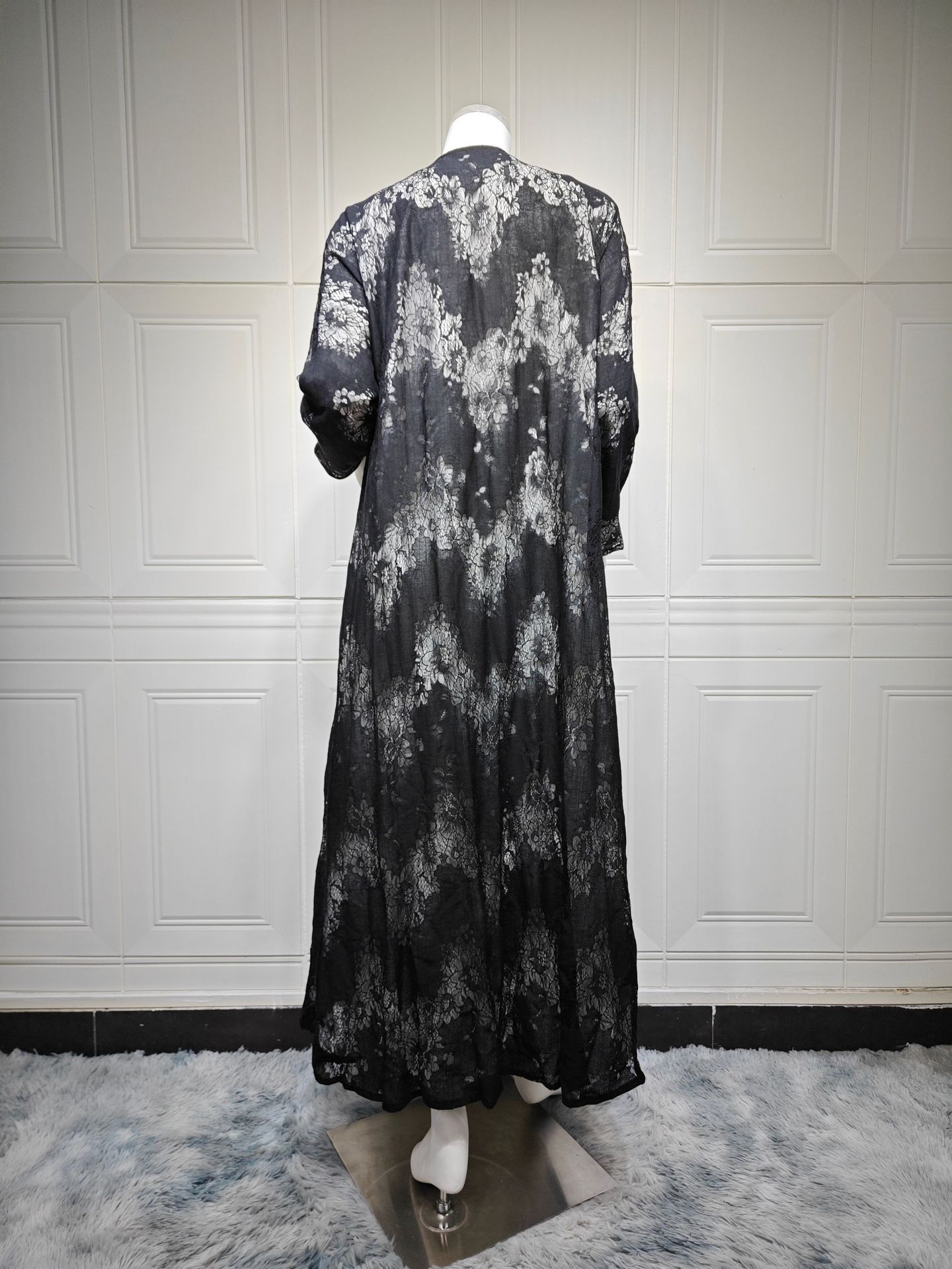 ژاکت کش باف پشمی توری Abaya MQ292 (6) Lace Abaya Cardigan MQ292 (6)