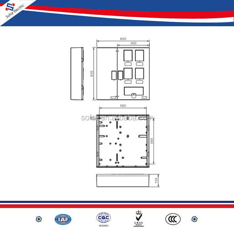 Model B104004 Outdoor IP54 SMC Meter Cabinets