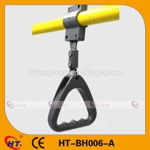 Grey bus handle straps without advertisement