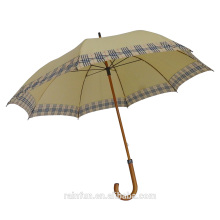 Custom wooden straight handle long shaft umbrella