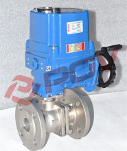 DIN water explosion-proof flange electrically actuated ball valve ac220v