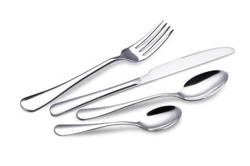 Stainless steel restaurant fork and knife