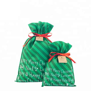 Christmas Green Custom Print Non Woven Gift Bag