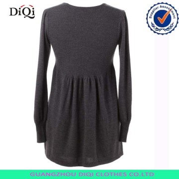 nipped waist long-sleeved sweater dress