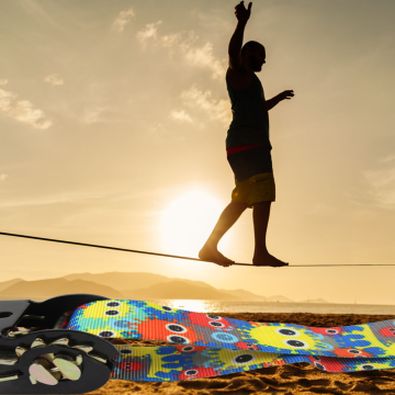 Slackline Kit 57 ft Line with Training Line