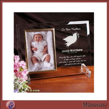 For My Baptism Beveled Glass Picture-Frame Personalized
