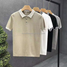 Men's Printed Pique Polo Shirt: Short Sleeve Casual Collared Breathable Shirt