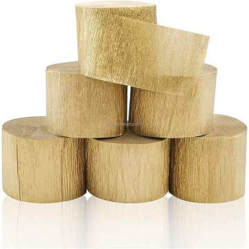 Gold Color Crepe Paper Roll - Party Streamer Garland for Decorations