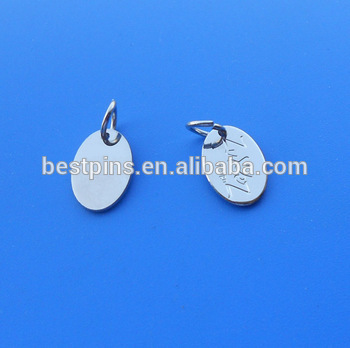 oval shape silver jewelry tags custom pendants