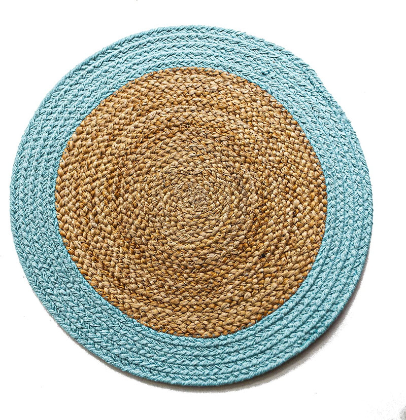 Factory Modern Jute & Cotton Washable Braided Placemats For Dining Table Heat Resistant Tablemats