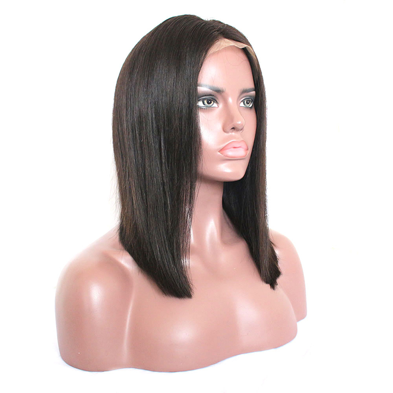 factory price the beautiful straight bob, 4*4 lace closure bob wig,virgn brazilian frontal  human hair wigs