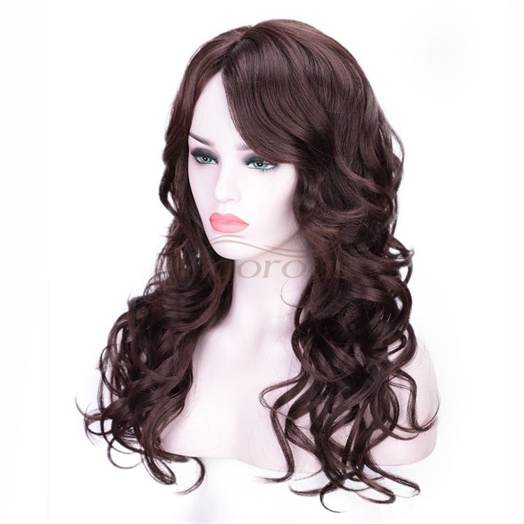 Vigorous Ombre Curly Side Part Long Wave for Women Synthetic Heat Resistant Party Wigs Natural Looking