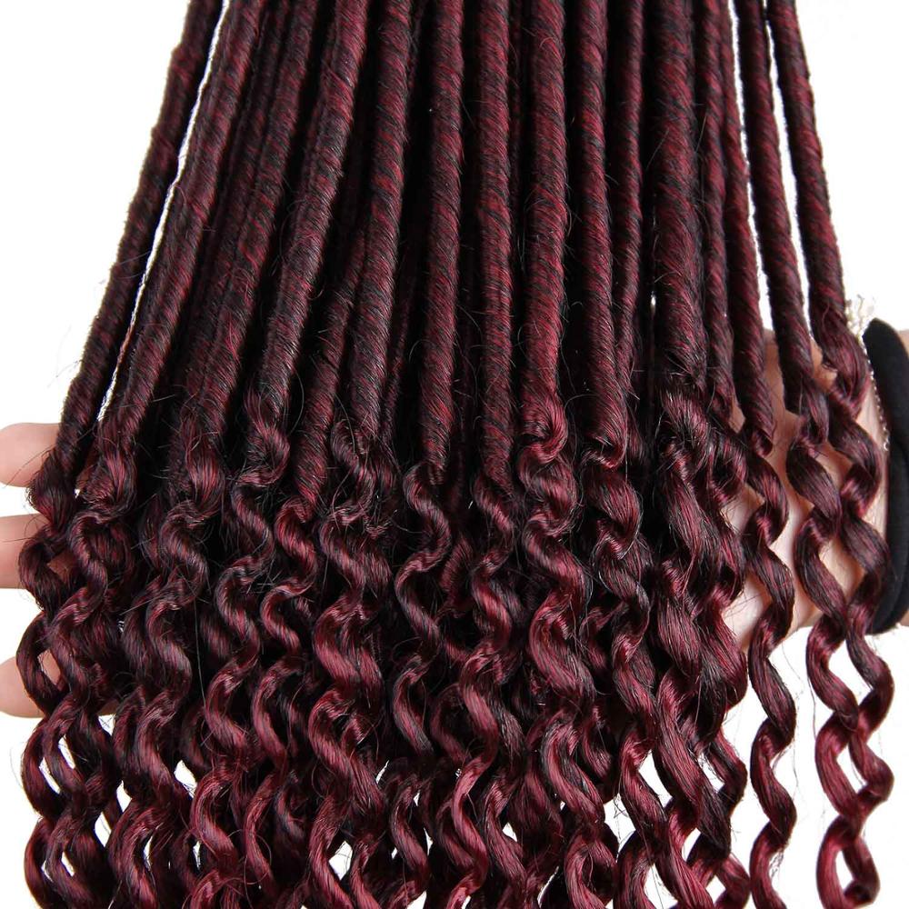 Heat Resistant Top Quality Wine Red Color Dreaklocks Braid Hair Extension Synthetic Wine Red Color Hair