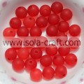 Ausgezeichnete Ornamente 8MM transparente rote Kristallplastik matte Kugel Perlen von chinesischen Exporteur