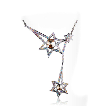 1129-G fake diamond pendant necklace star necklace