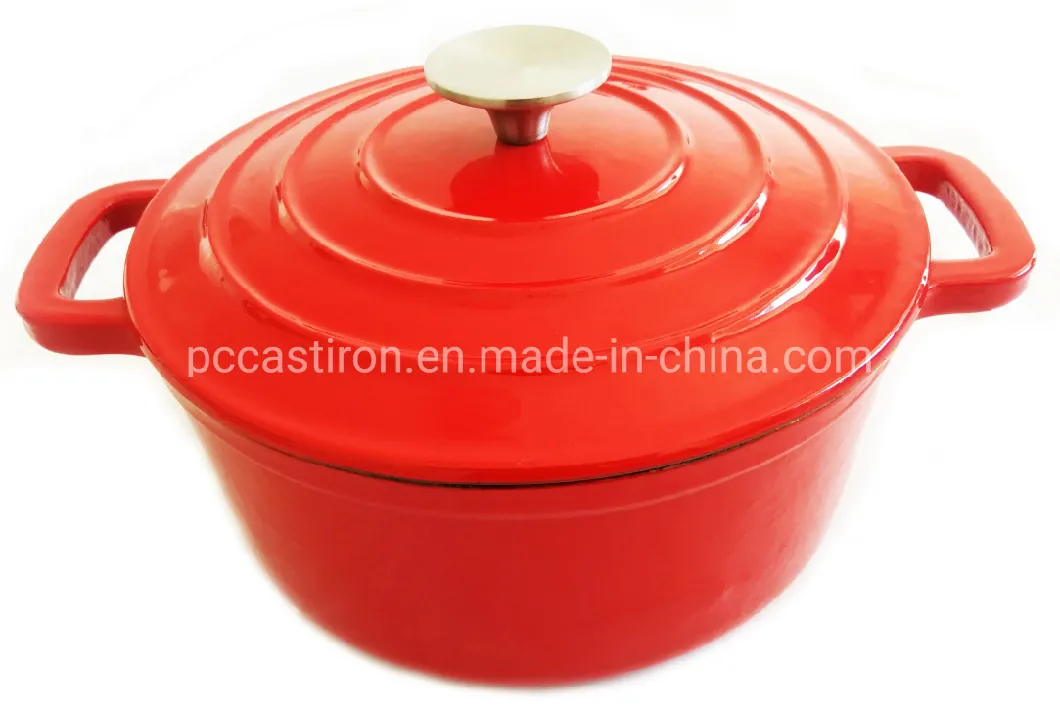 Enamel Porcelain Round Cast Iron Casserole 3qt 23cm China Factory