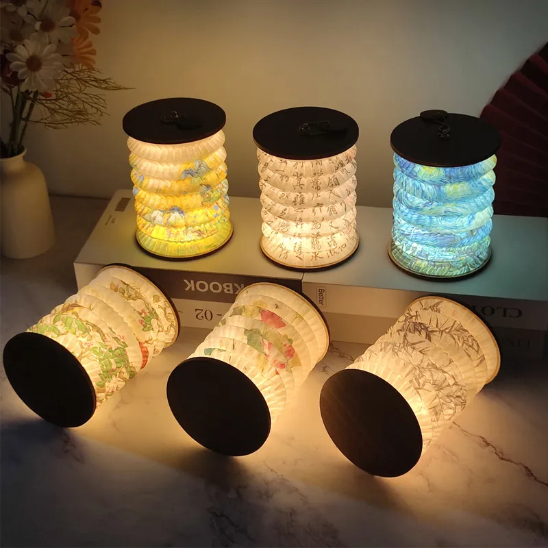 Elegant Portable Paper Lantern Night Light for Cozy Spaces