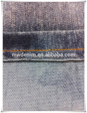 Indigo Slub Stretched Ribbed Twill Knit Denim Farbic