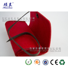 Red rectangular handbag felt made