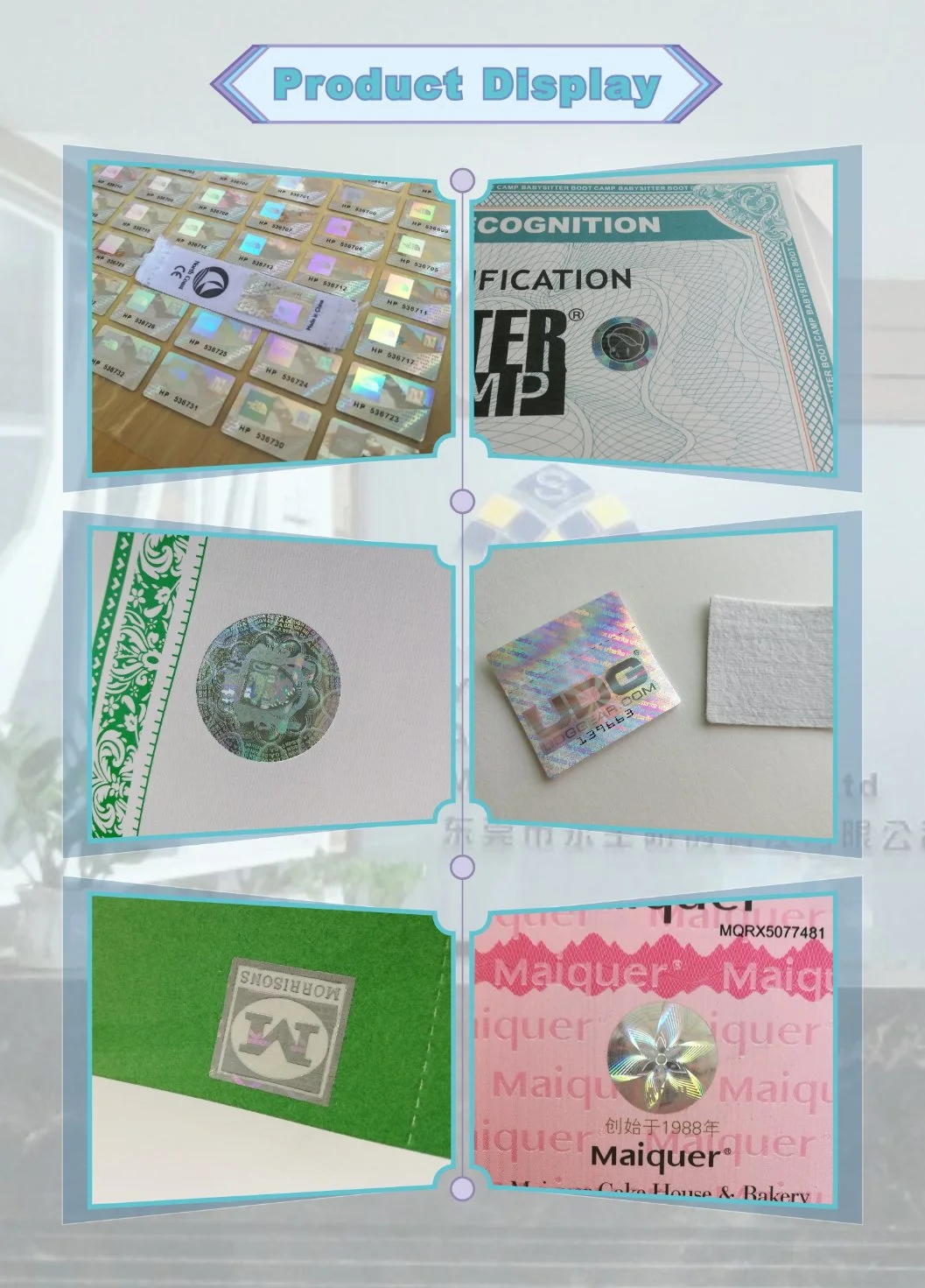 Paper Sticker Hot Stamping Hologram