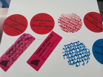 tamper evident customized logo VOID labels