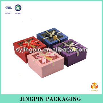 wholesale printed paper packaging set boxes with ribbon