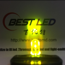 Super Bright 570nm LED 5 มม. LED สีเหลือง-เขียว 45 องศา