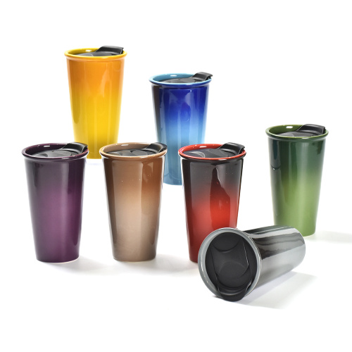 Taza de café de cerámica de viaje de 3,6 pulgadas de color personalizado de 3.6 pulgadas