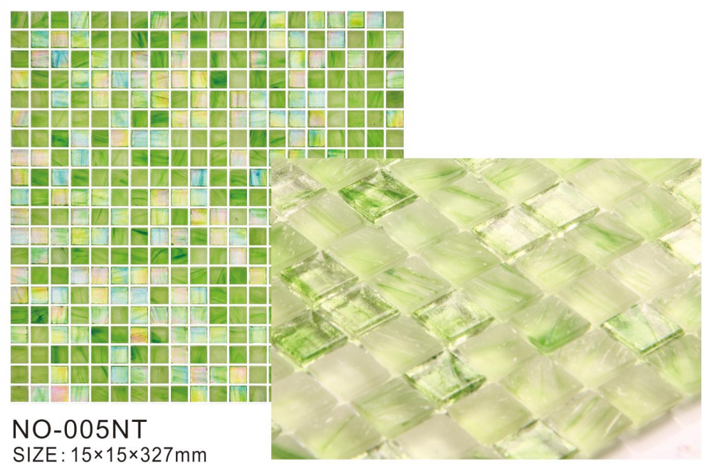 Piastrelle a mosaico della serie di ghiaccio smerigliato verde dei prodotti caldi