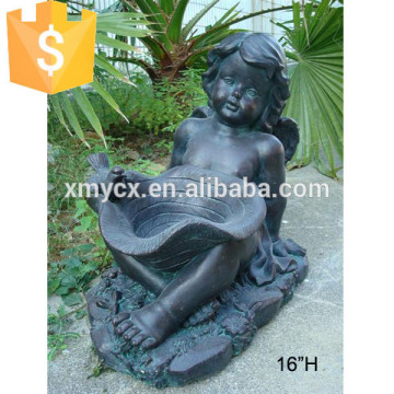 Garden angel statue antique cast iron bird feeder