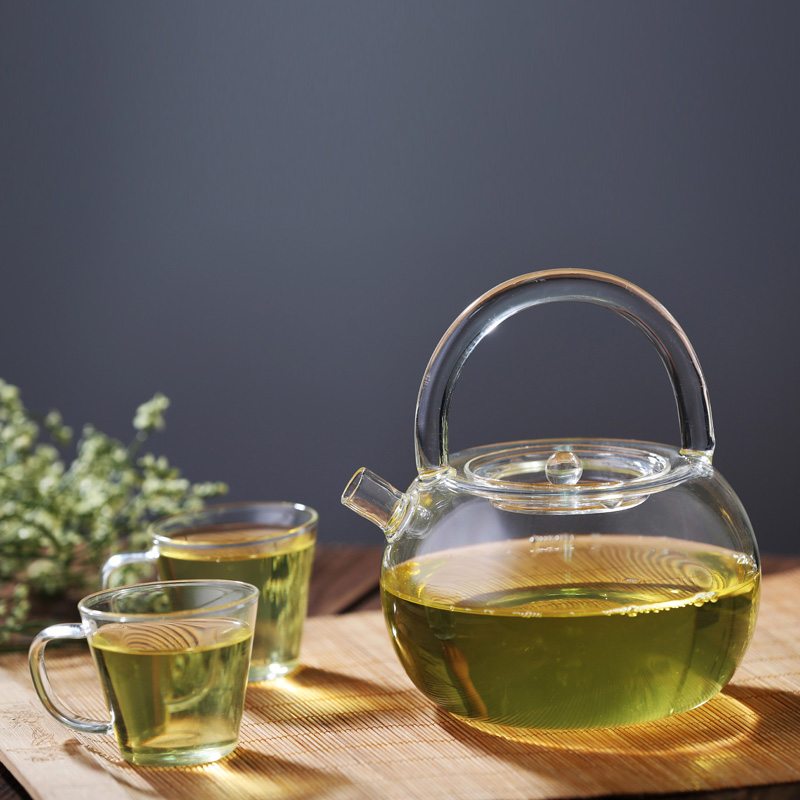 bouteille en verre récipient en verre borosilicaté chine service à thé en verre cruche d&#39;eau chaude et froide