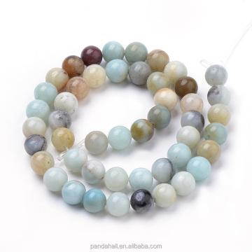Shop Pandahall 4mm Round Natural Flower Amazonite Beads Strands Online