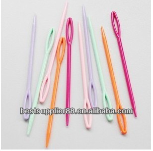 Colorful hand plastic sewing needles