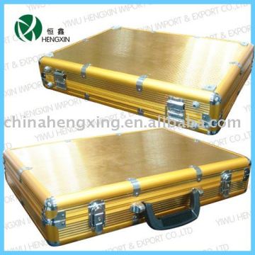 Golden packing&storage box,aluminum storage case,portable aluminum notebook case