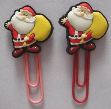 christmas best gift kind father christmas shape soft pvc paper clip
