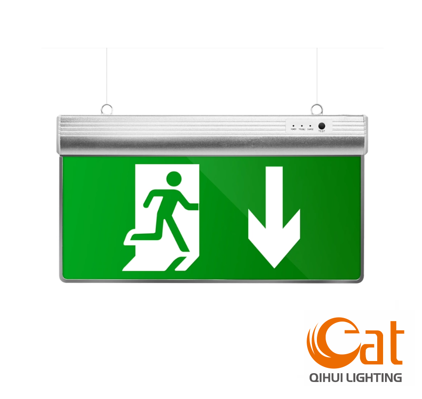 Eye-catching green emergency exit signs