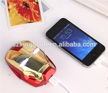 Hot Selling High Quality Cartoon emergency external Battery Iron Man 6000mAh USB power bank Mobile charger