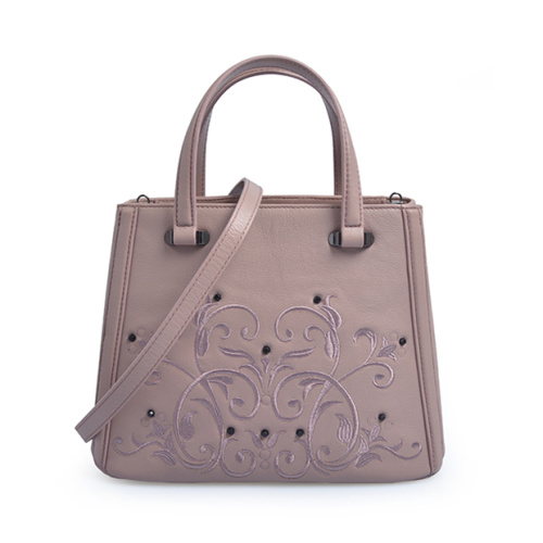 Sac en cuir sculpté à motif floral pour femme