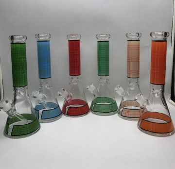 Simple Cheap Glass Beaker Bongs in 6 Colors
