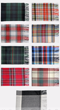 Soft Lambswool Classic Check Patterns Winter Scarf