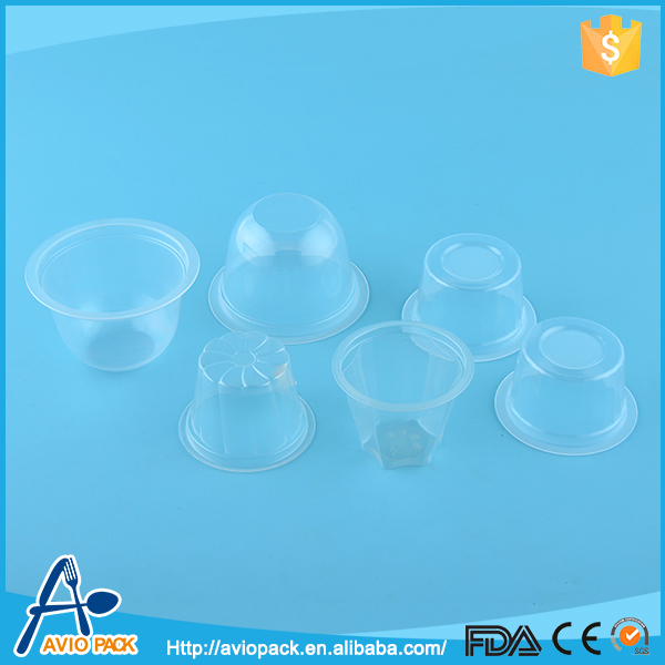 High barrier microwaveable clear plastic mini cup jelly